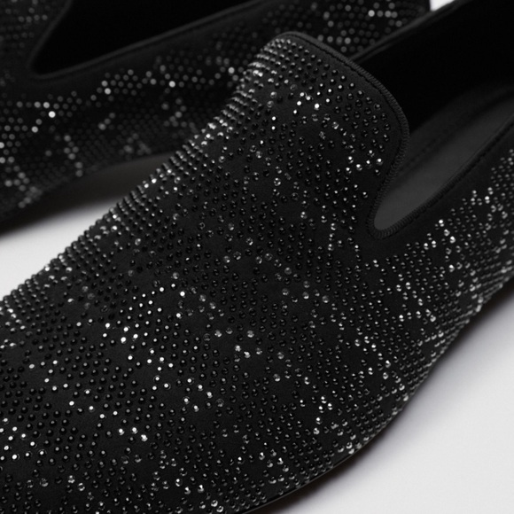 ZARA MEN SPARKLY BLACK LOAFERS - Picture 3 of 8